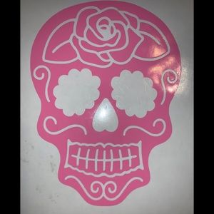 Sugar Skull Pink 7 inch vinyl decal